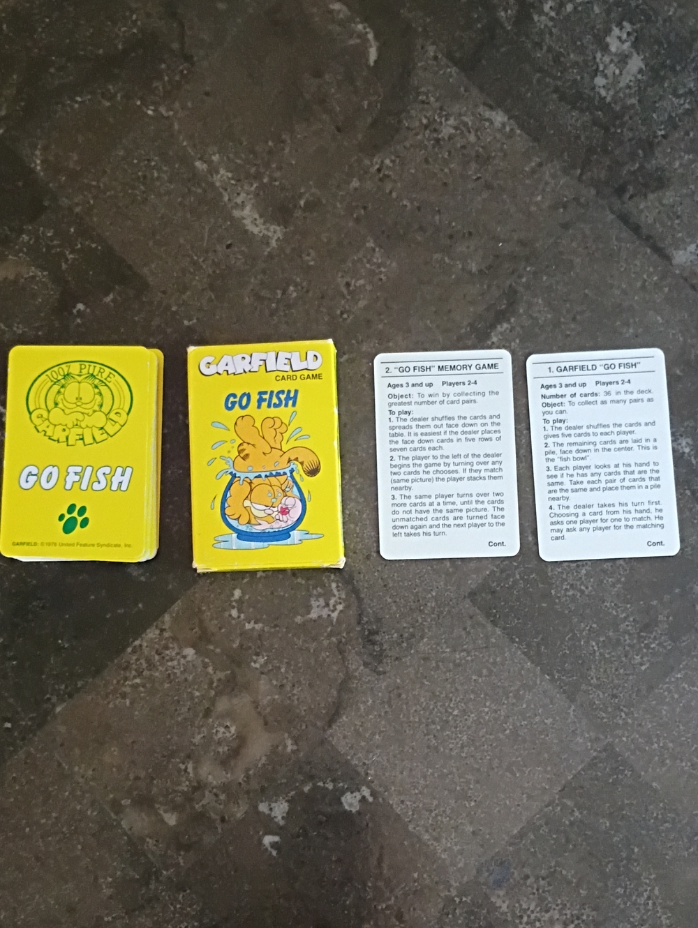 Vintage Garfield Go Fish Card Game - Yellow